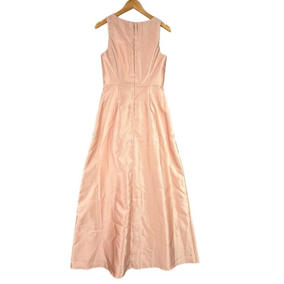 Alfred Sung Maxi Dress Gown Toasted Sugar Pink Sz 6R Satin Sleeveless V-Neck NWT - Picture 11 of 15